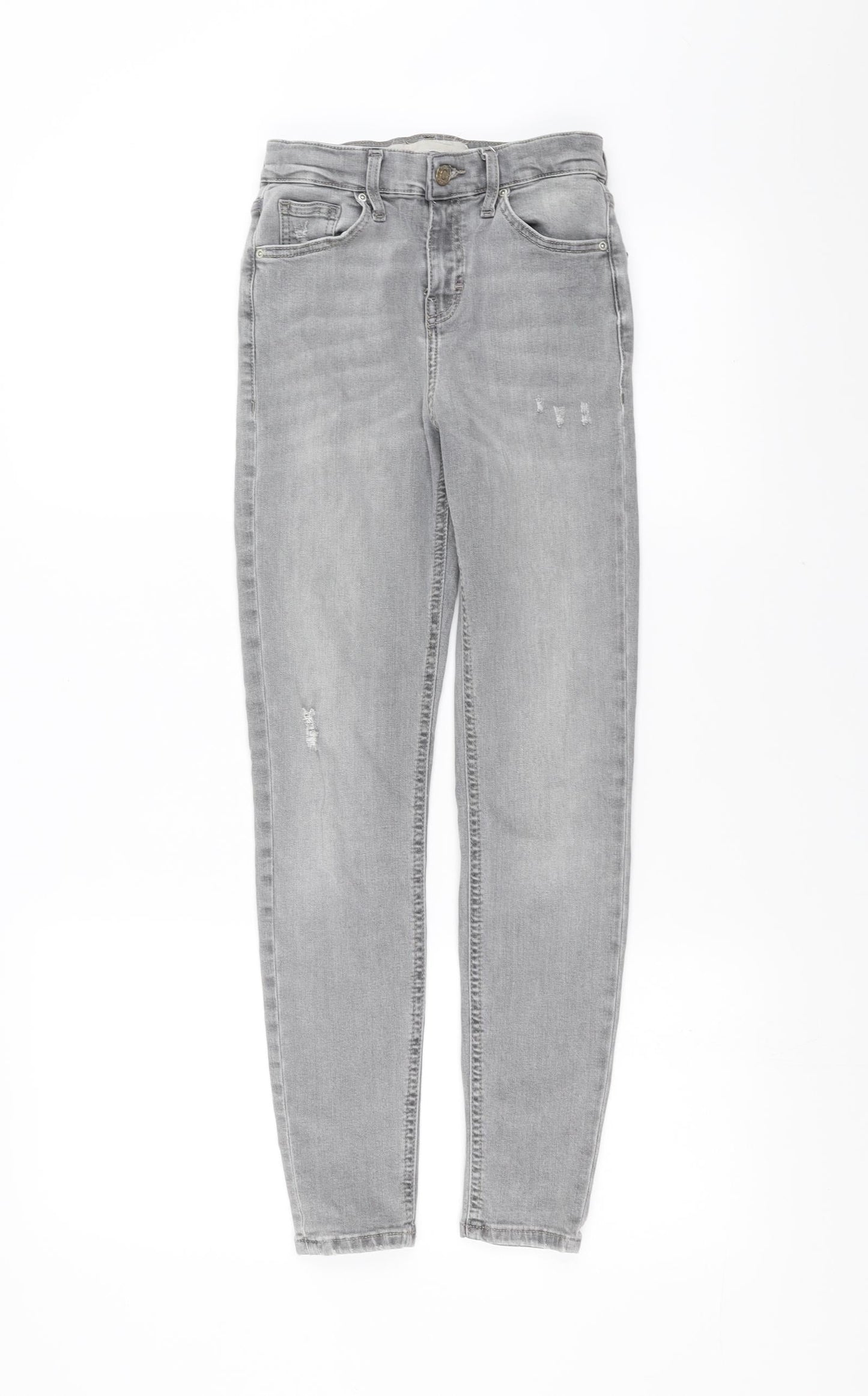 Topshop Womens Grey  Denim Skinny Jeans Size 26 L26 in