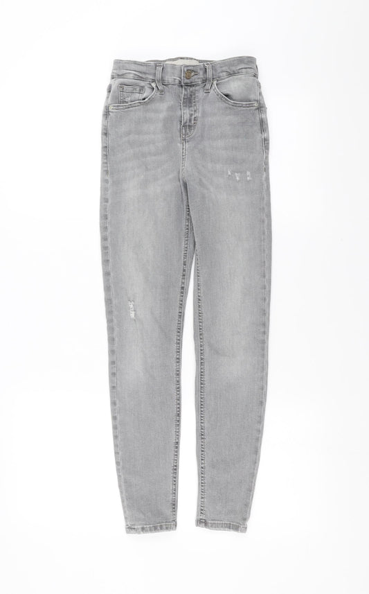 Topshop Womens Grey  Denim Skinny Jeans Size 26 L26 in