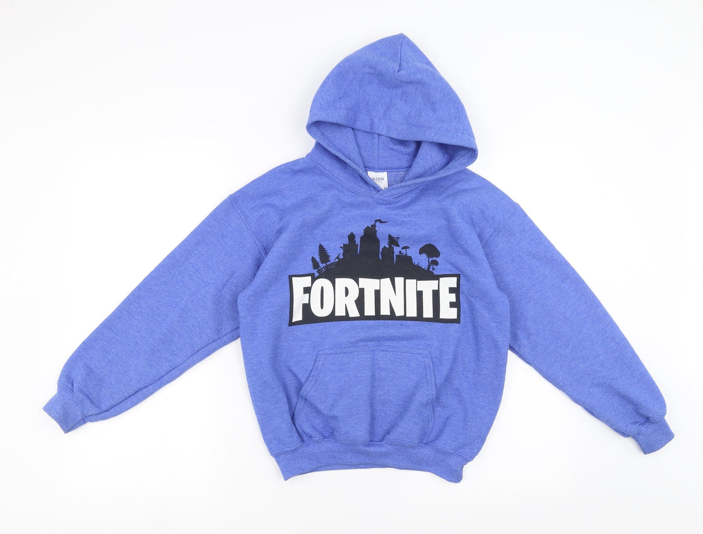 Gildan Boys Blue   Pullover Hoodie Size M  - fortnite