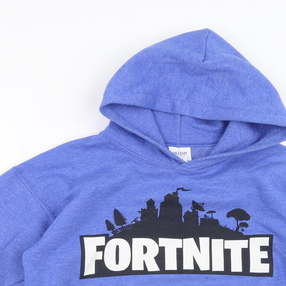 Gildan Boys Blue   Pullover Hoodie Size M  - fortnite