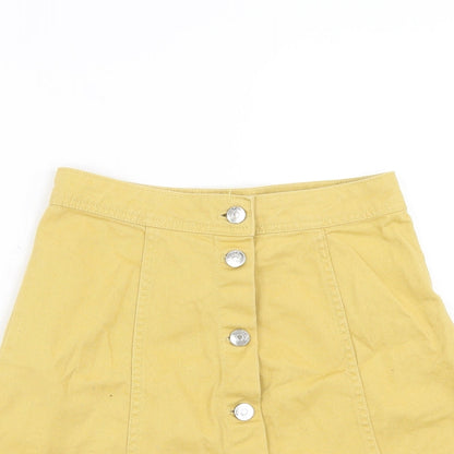 Divided by H&M Womens Yellow  Denim A-Line Skirt Size 4