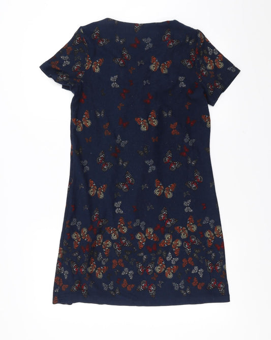 QED London Womens Blue   Jumper Dress  Size S  - butterflies