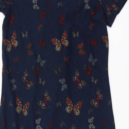 QED London Womens Blue   Jumper Dress  Size S  - butterflies