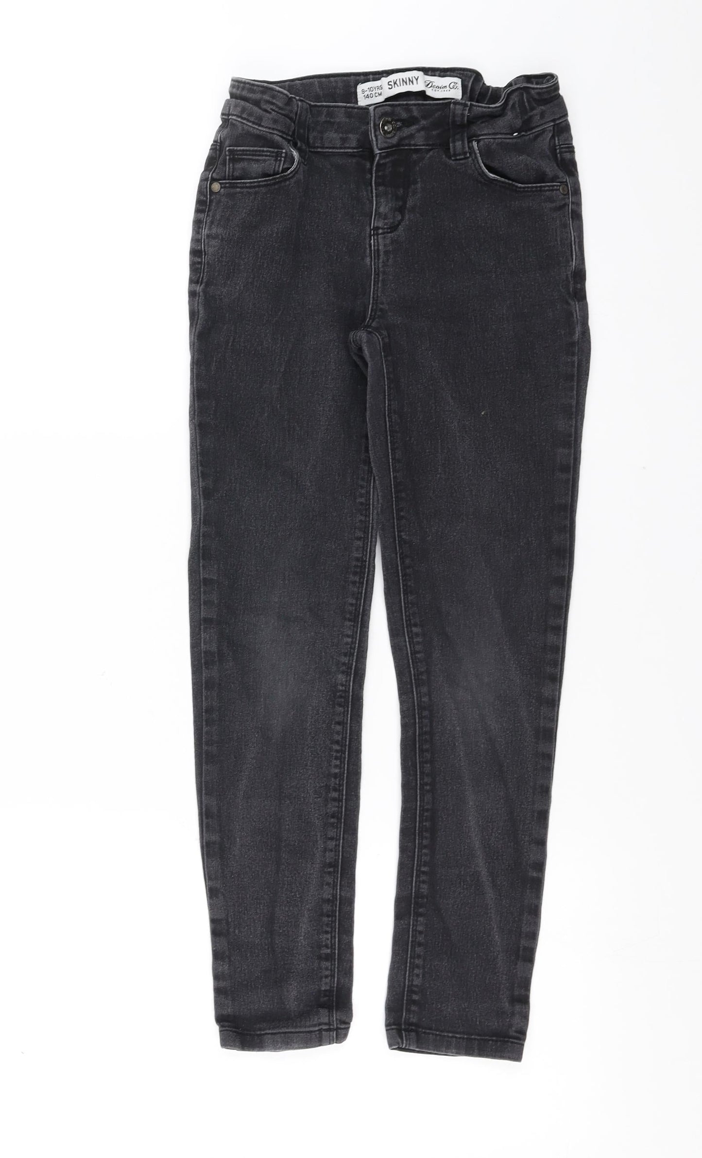 Primark Girls Black  Denim Skinny Jeans Size 9-10 Years
