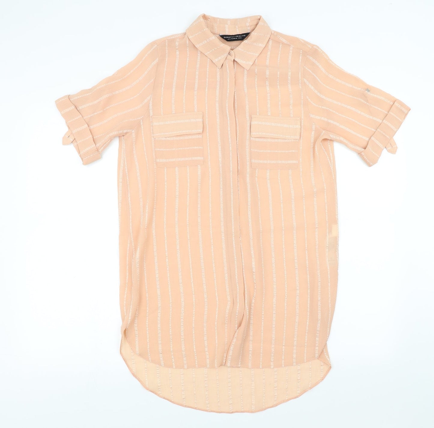 Dorothy Perkins Womens Pink Striped  Shirt Dress  Size 12