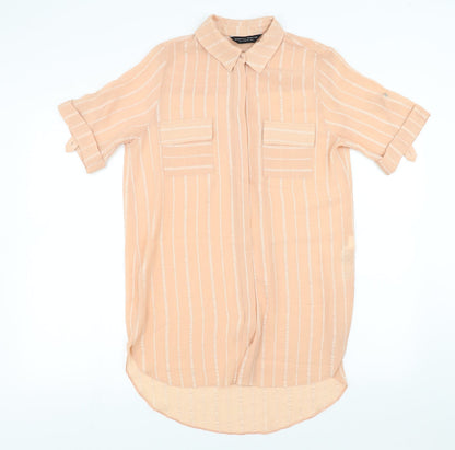Dorothy Perkins Womens Pink Striped  Shirt Dress  Size 12