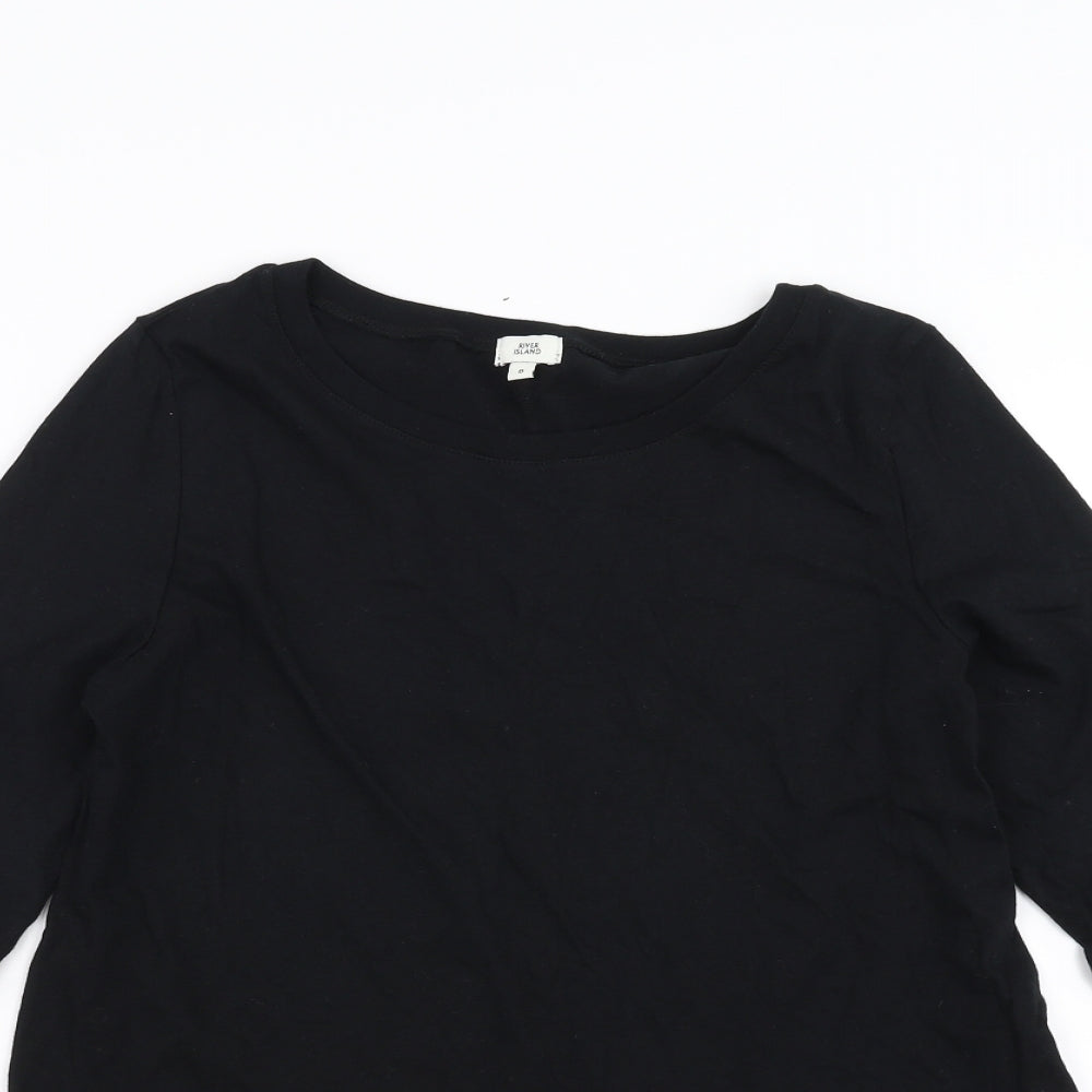 Womens UK Size 8 River Island Black Basic T-Shirt