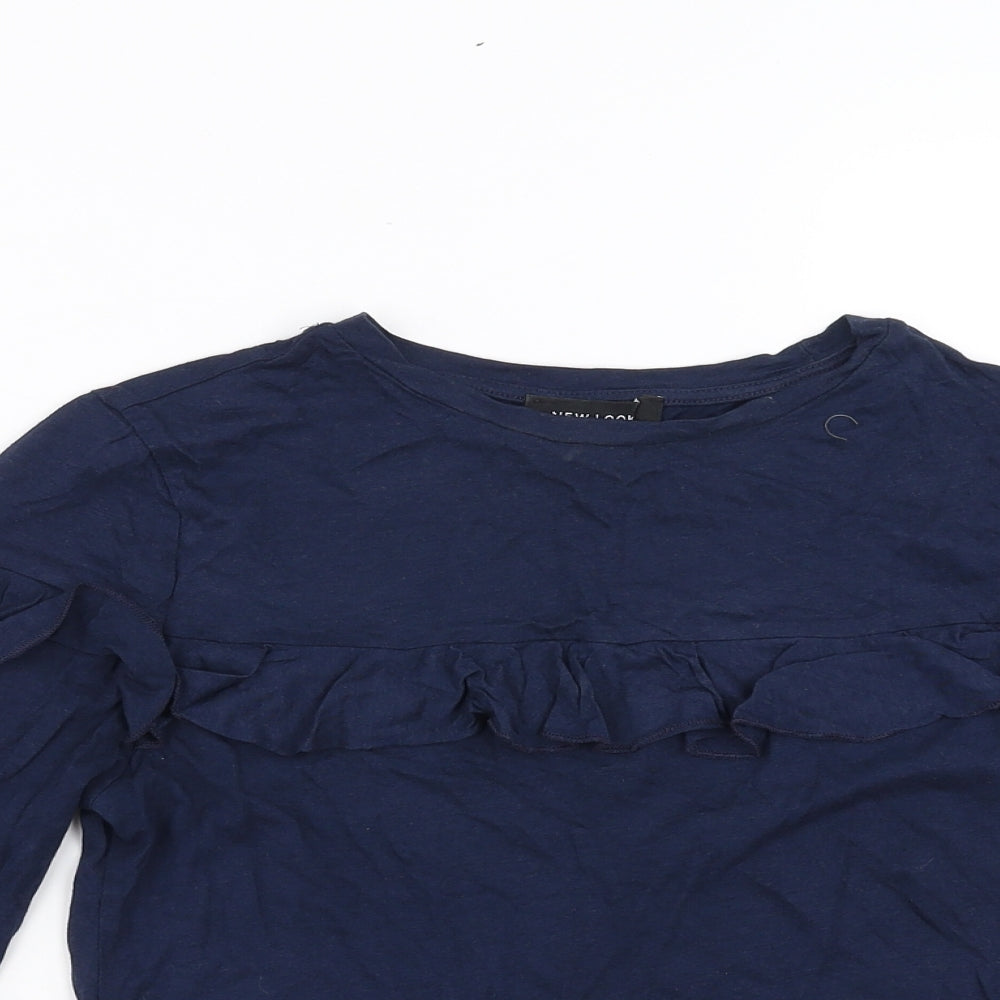 Womens UK Size 8 New Look Blue Basic Blouse