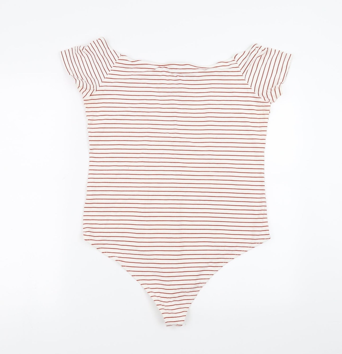 Primark Womens Red Striped  Bodysuit One-Piece Size XL