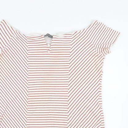 Primark Womens Red Striped  Bodysuit One-Piece Size XL