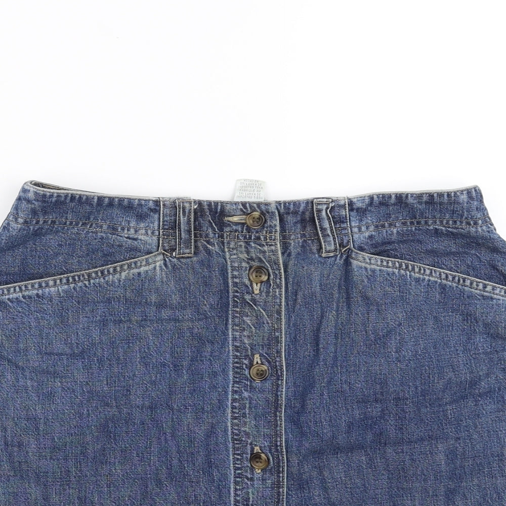jones sport Womens Blue  Denim A-Line Skirt Size 8