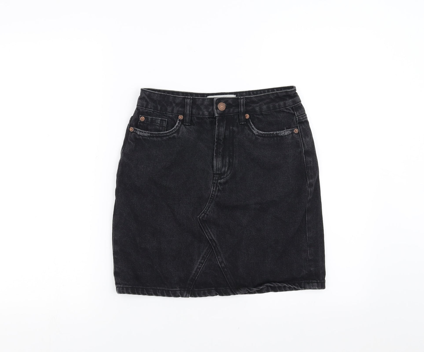 New Look Womens Black  Denim A-Line Skirt Size 6