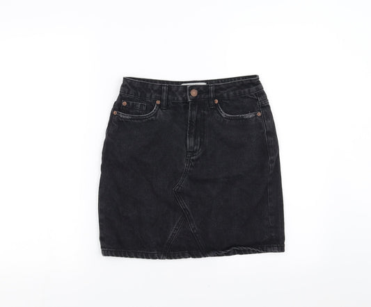 New Look Womens Black  Denim A-Line Skirt Size 6