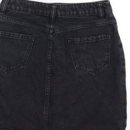 New Look Womens Black  Denim A-Line Skirt Size 6