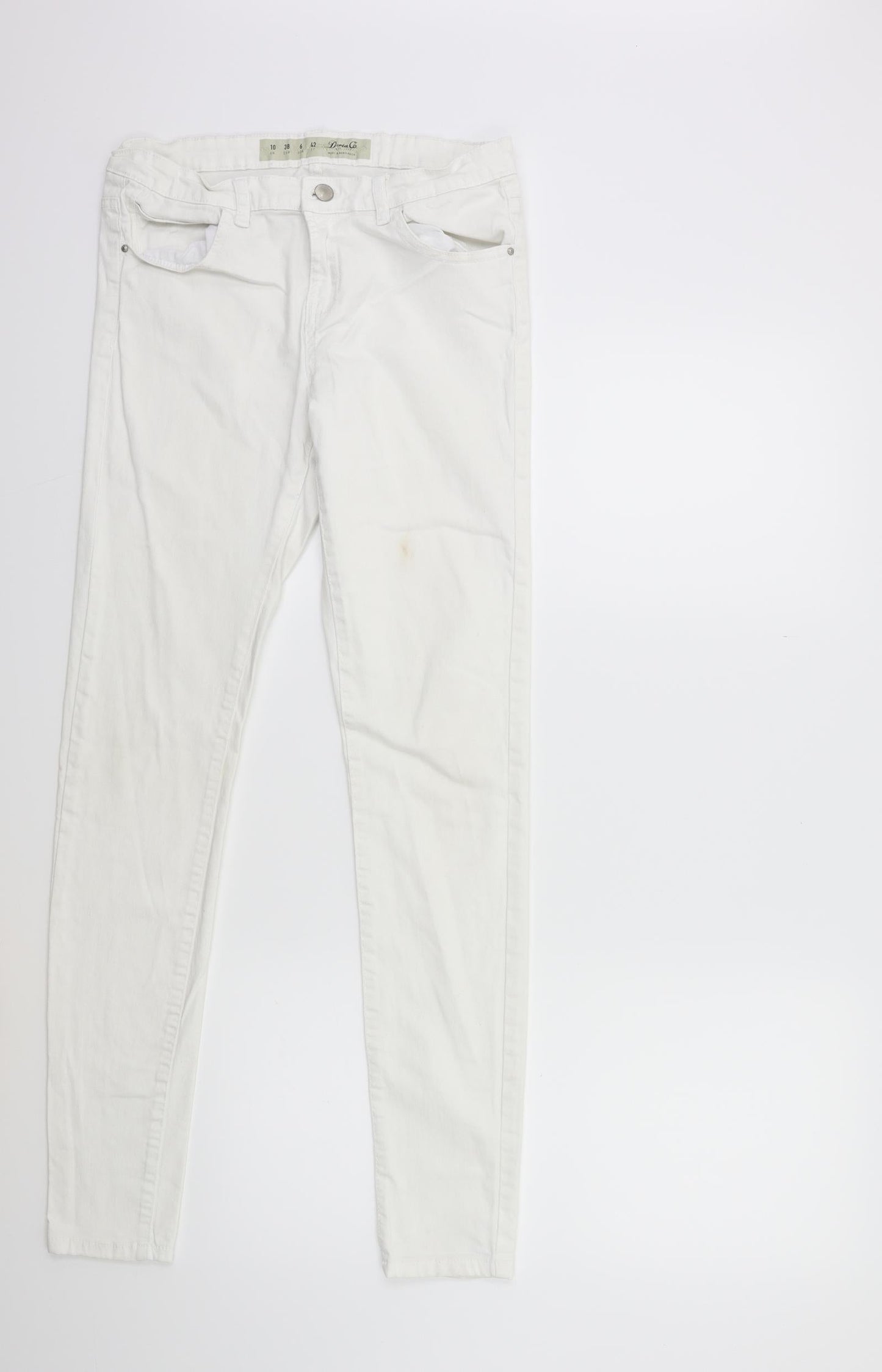 Denim & Co. Womens White  Denim Skinny Jeans Size 10 L30 in