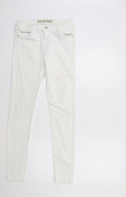 Denim & Co. Womens White  Denim Skinny Jeans Size 10 L30 in