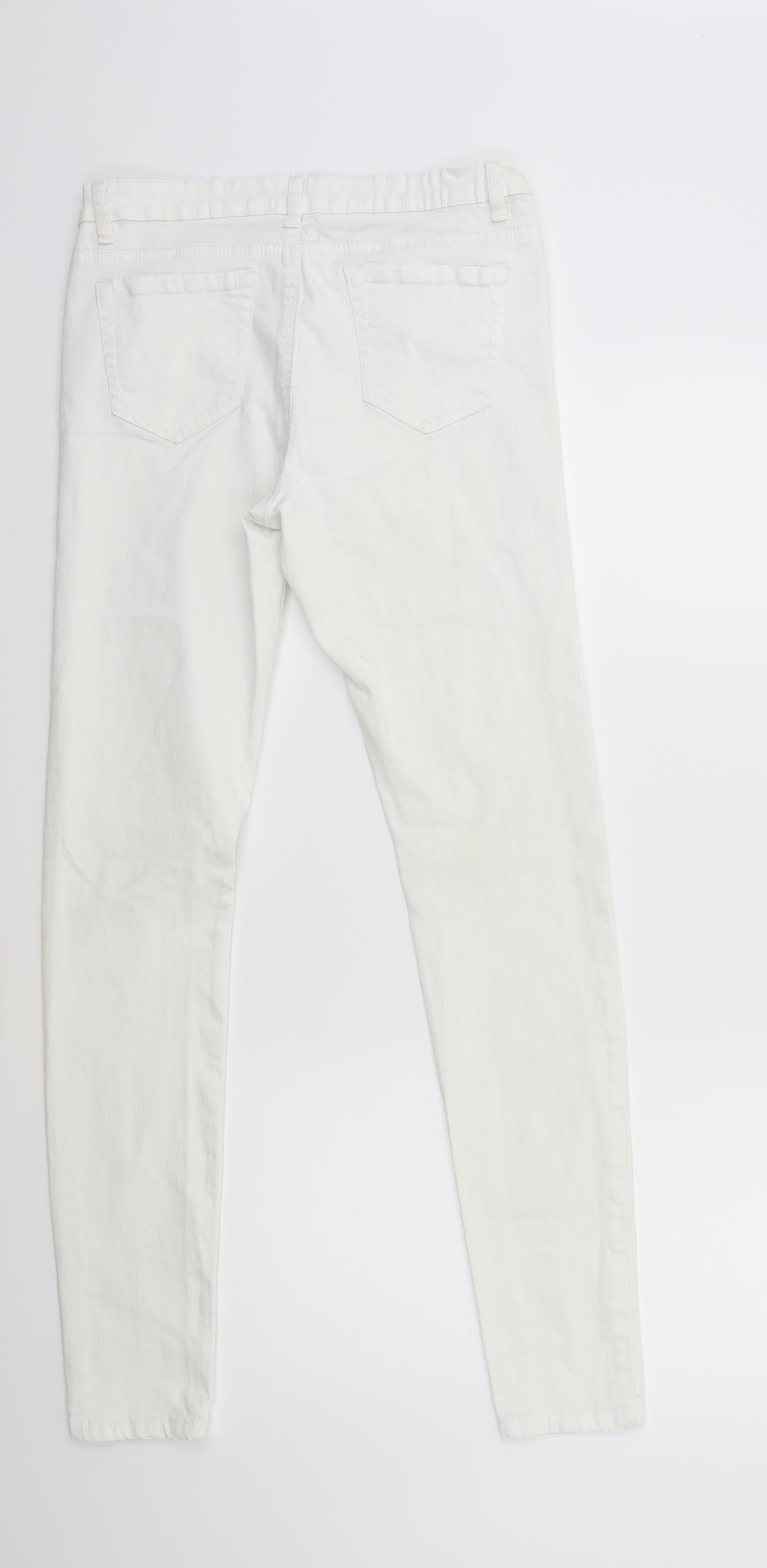 Denim & Co. Womens White  Denim Skinny Jeans Size 10 L30 in