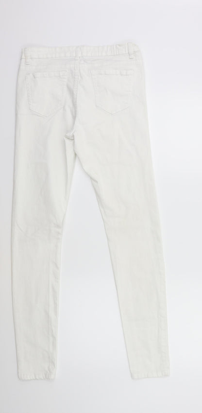 Denim & Co. Womens White  Denim Skinny Jeans Size 10 L30 in