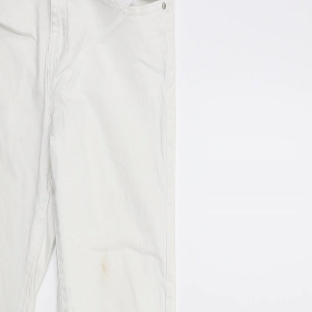 Denim & Co. Womens White  Denim Skinny Jeans Size 10 L30 in