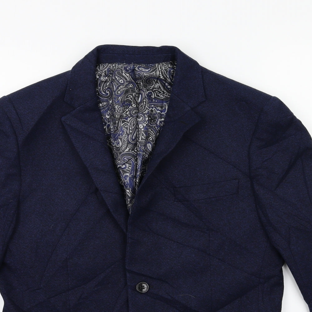 frenchie Mens Blue   Jacket Suit Jacket Size 36