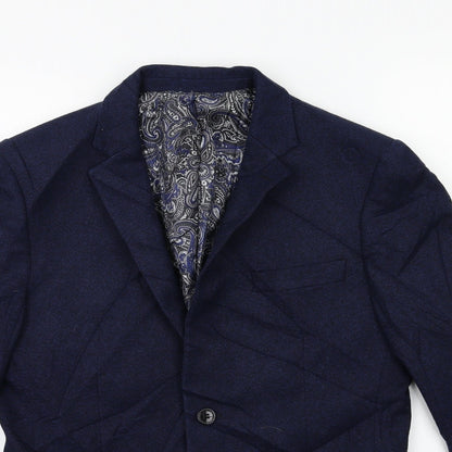 frenchie Mens Blue   Jacket Suit Jacket Size 36