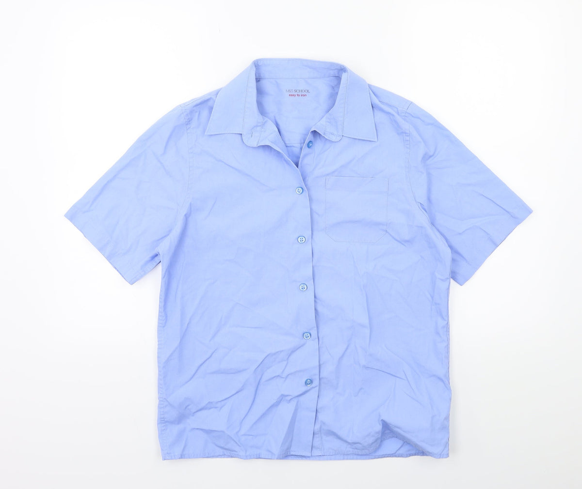 Marks & Spencer Boys Blue   Basic Button-Up Size 14 Years  - school
