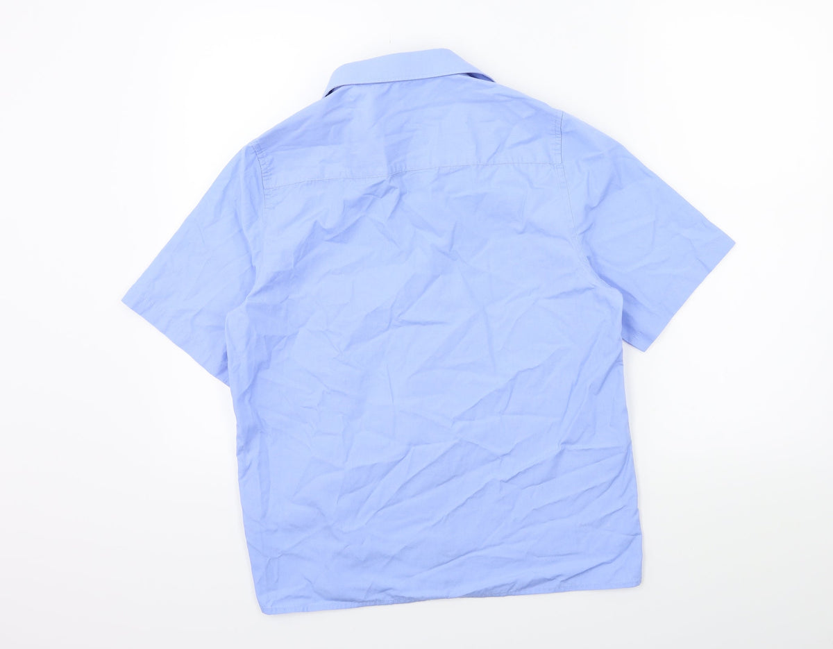 Marks & Spencer Boys Blue   Basic Button-Up Size 14 Years  - school