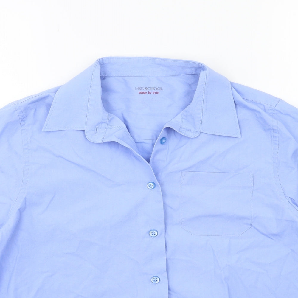 Marks & Spencer Boys Blue   Basic Button-Up Size 14 Years  - school
