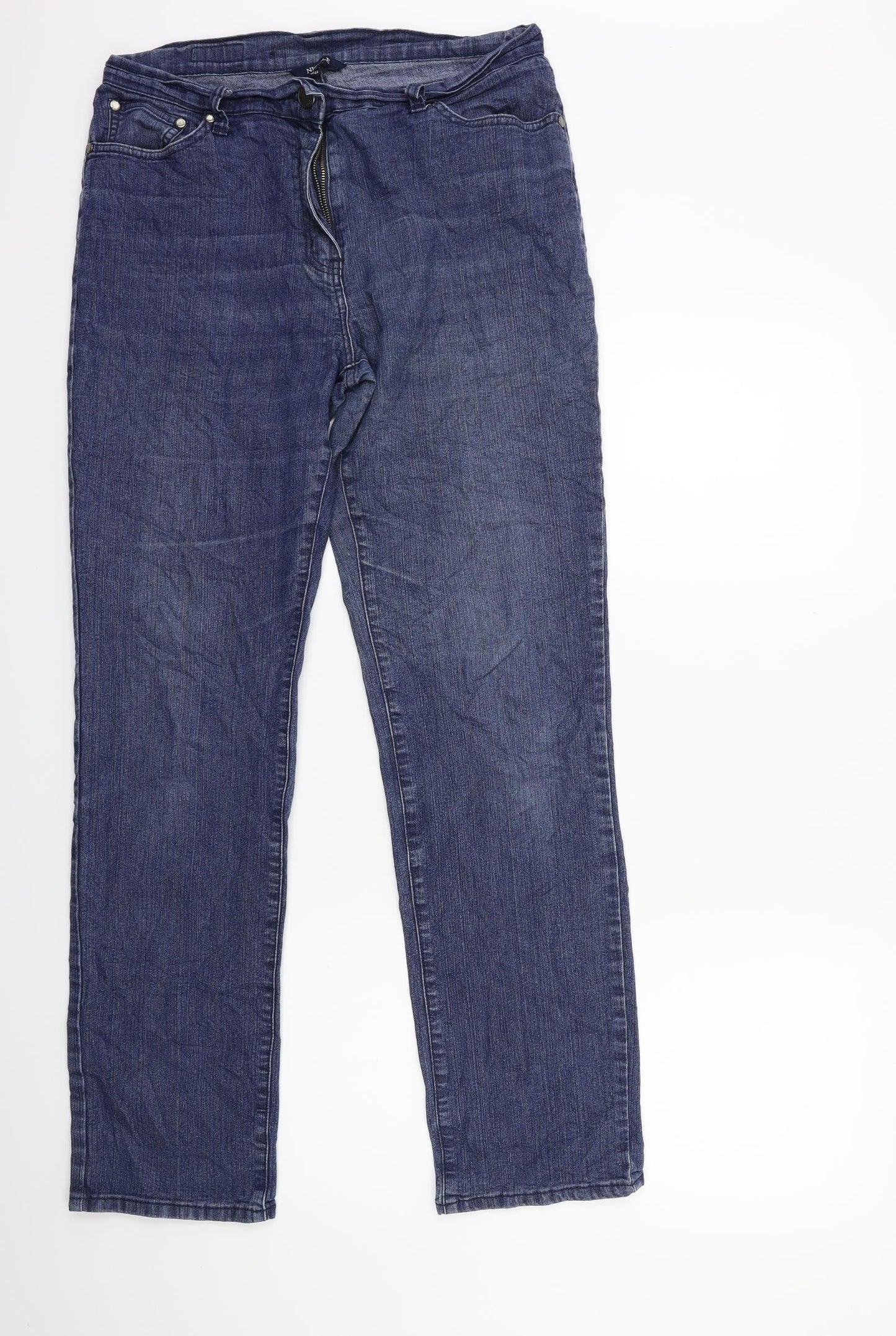 nicoli Womens Blue  Denim Straight Jeans Size 12 L31 in