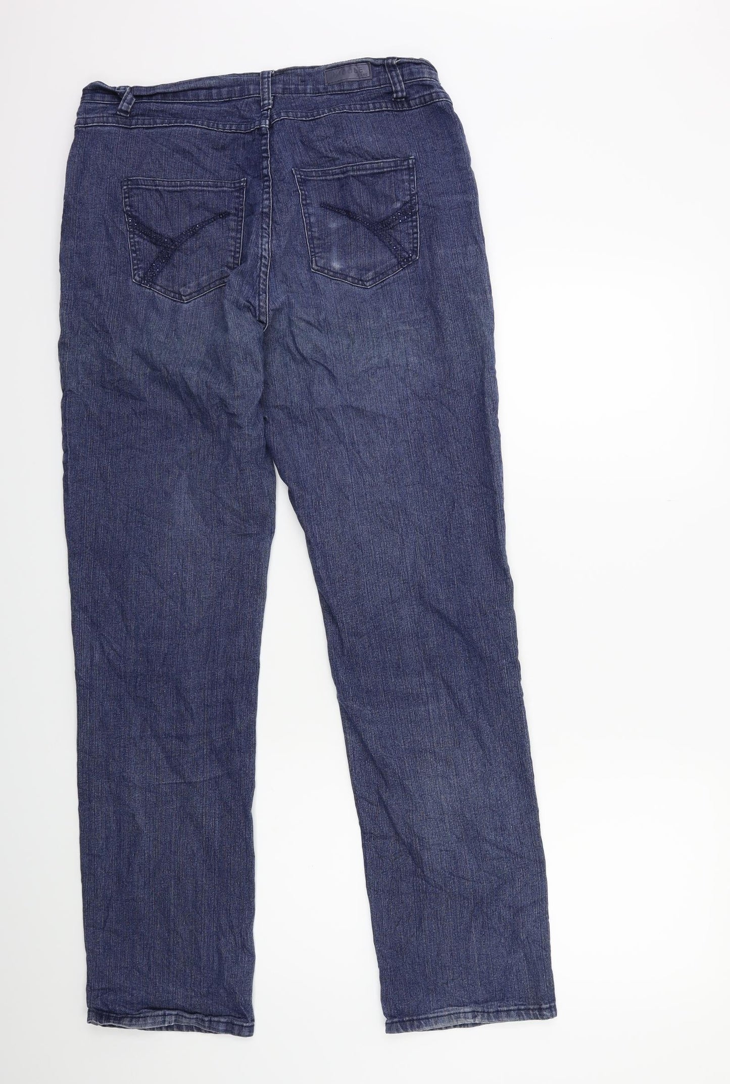 nicoli Womens Blue  Denim Straight Jeans Size 12 L31 in