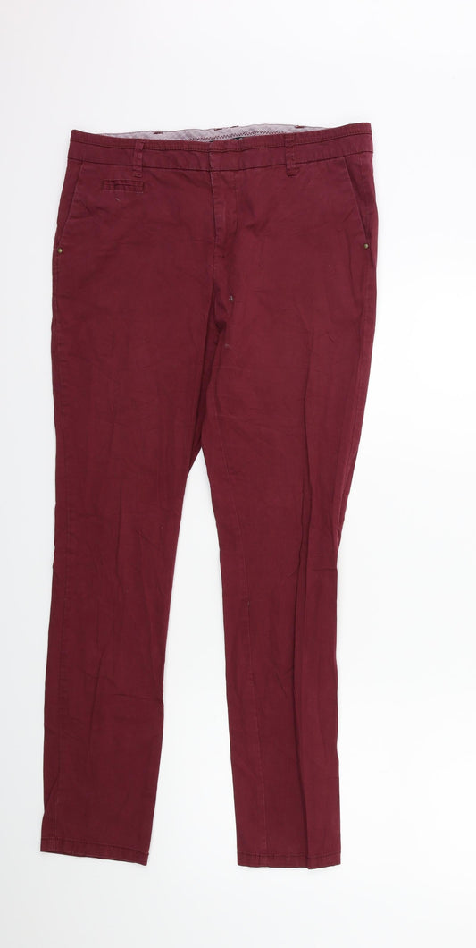 Atmosphere Womens Red   Chino Trousers Size 10 L28 in