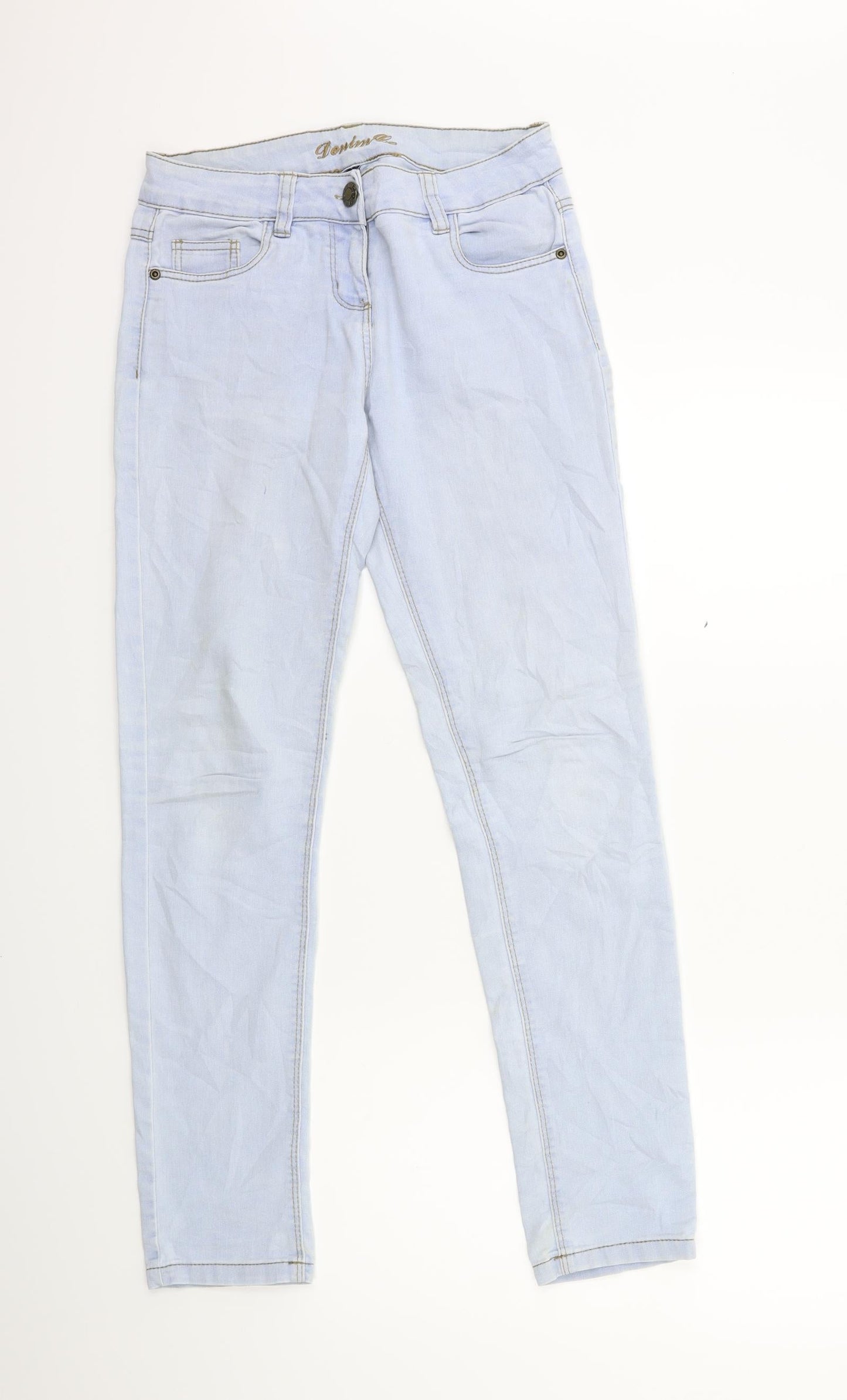 Preworn Girls Blue  Denim Skinny Jeans Size 12-13 Years