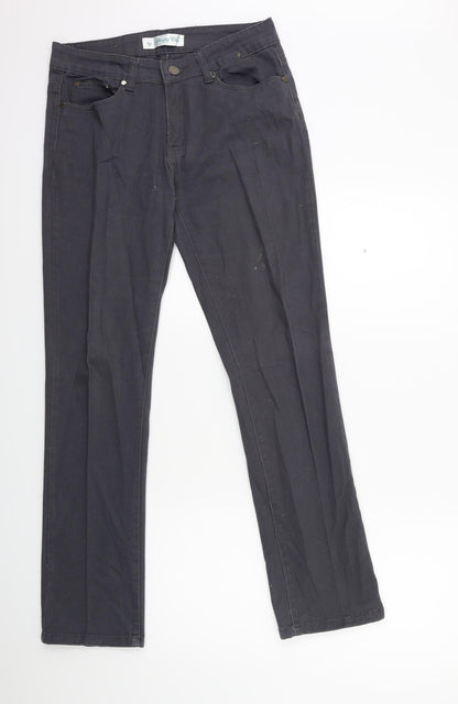 Simply chic Womens Grey  Denim Straight Jeans Size 12 L30 in