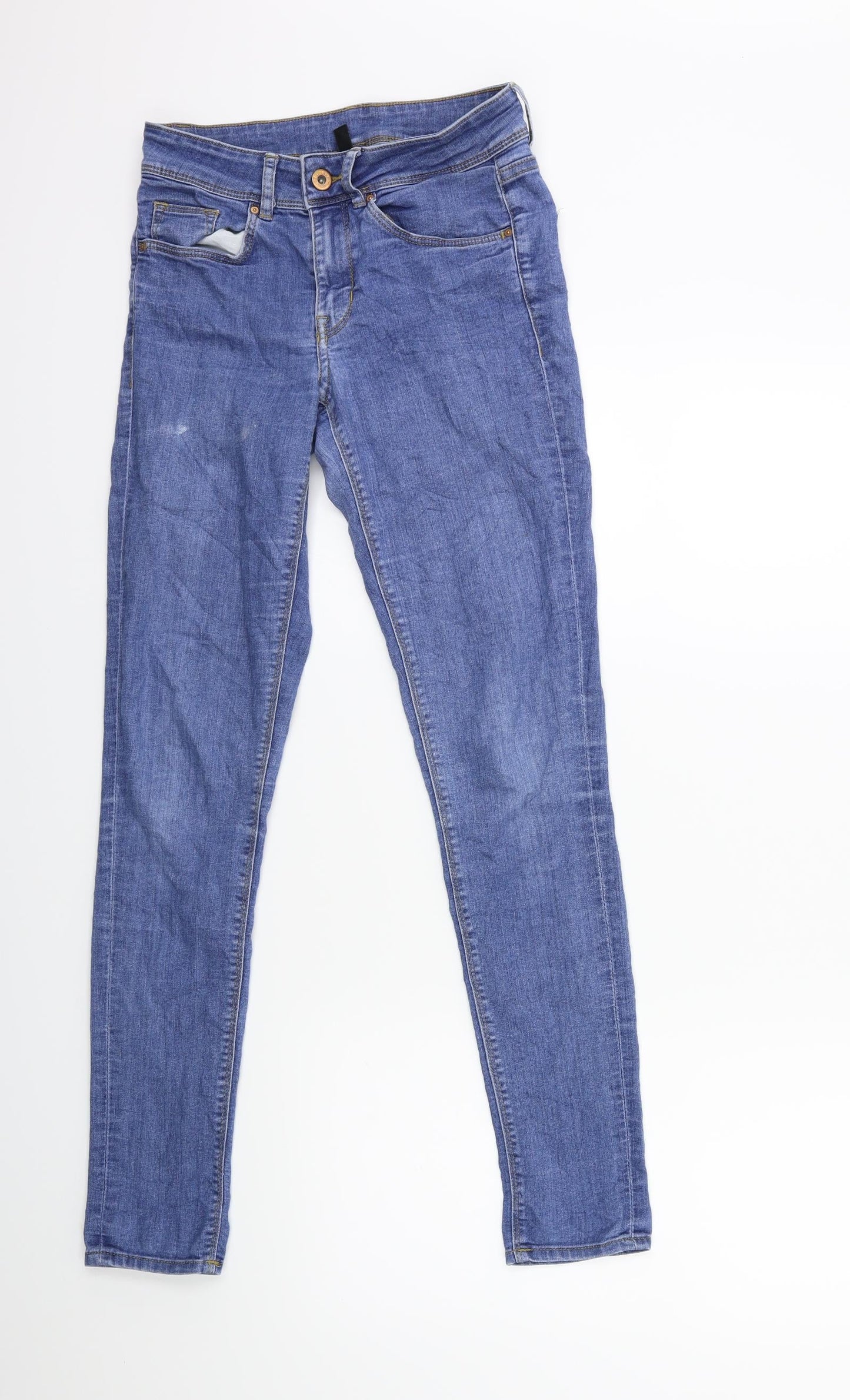 Womens UK Size 8 H&M Regular Fit Skinny Blue Jeans