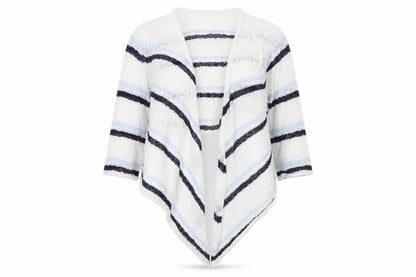 M&Co Womens White Striped  Cardigan Jumper Size 16