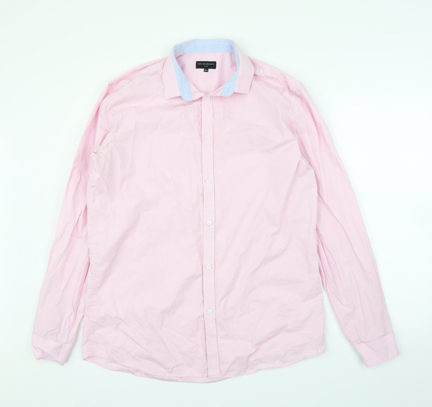Taylor & Wright Mens Pink    Button-Up Size 16.5