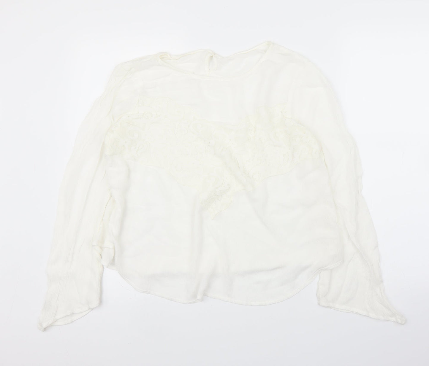 Womens UK Size M Preworn White Basic Blouse