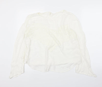 Womens UK Size M Preworn White Basic Blouse