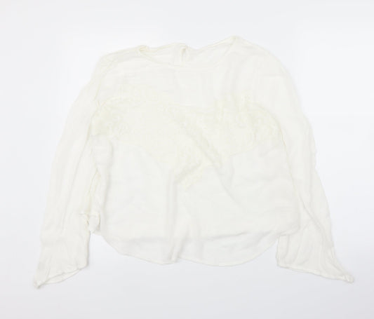 Womens UK Size M Preworn White Basic Blouse