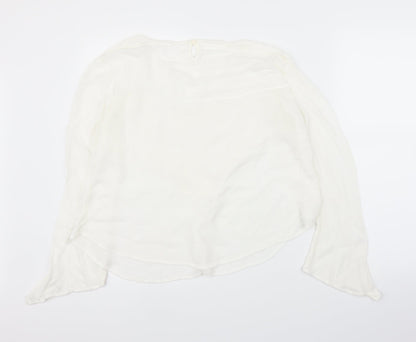 Womens UK Size M Preworn White Basic Blouse