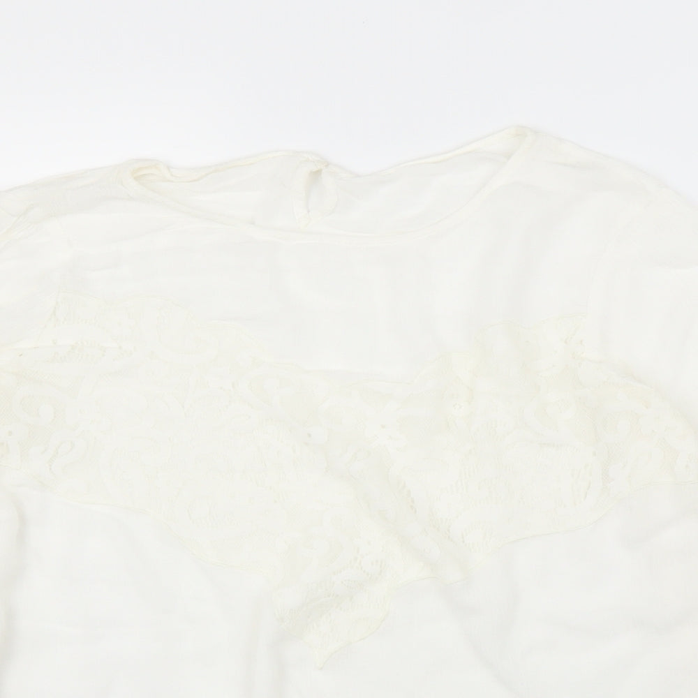 Womens UK Size M Preworn White Basic Blouse