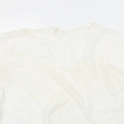 Womens UK Size M Preworn White Basic Blouse