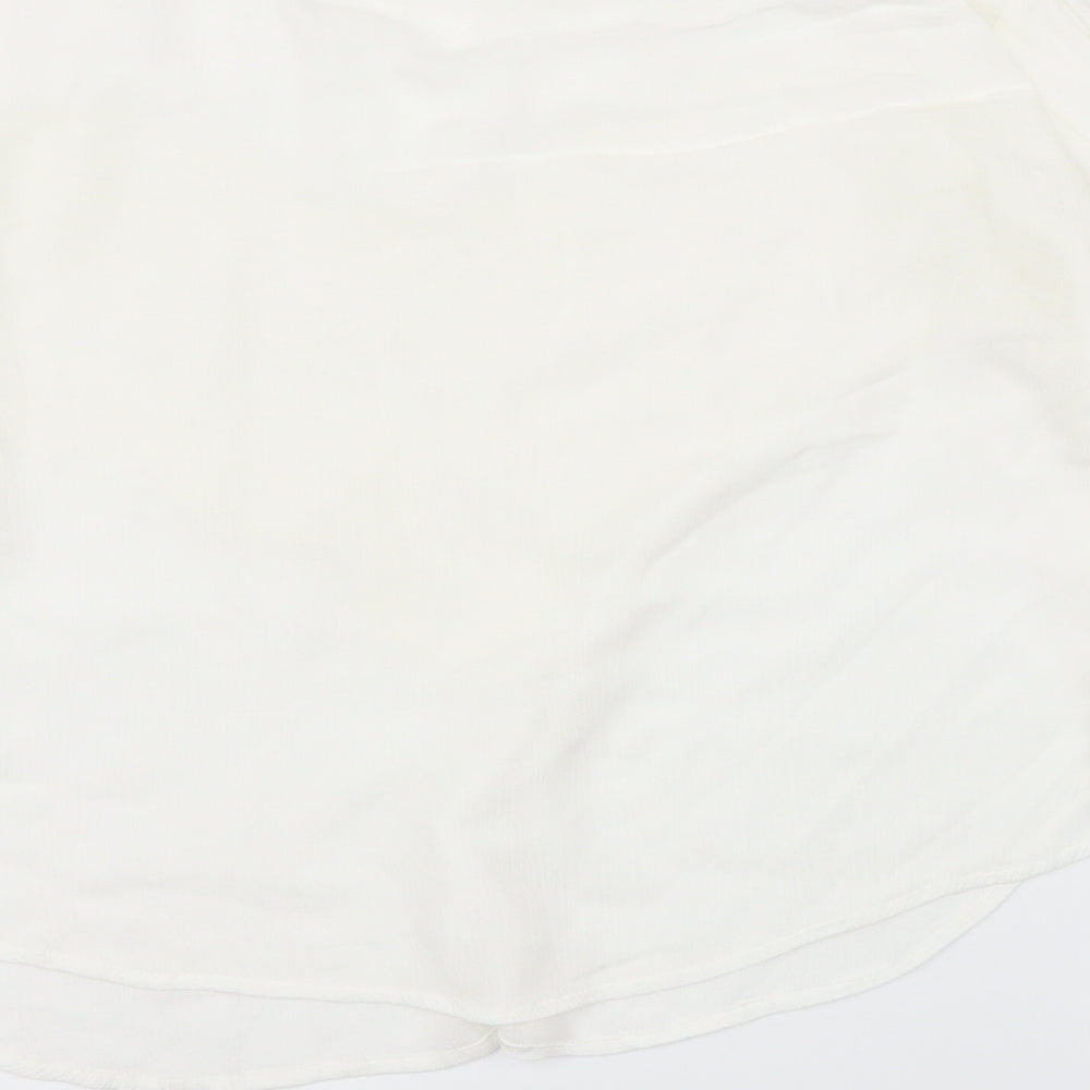 Womens UK Size M Preworn White Basic Blouse