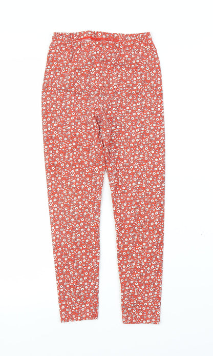 TU Girls Red Floral  Capri Trousers Size 9 Years