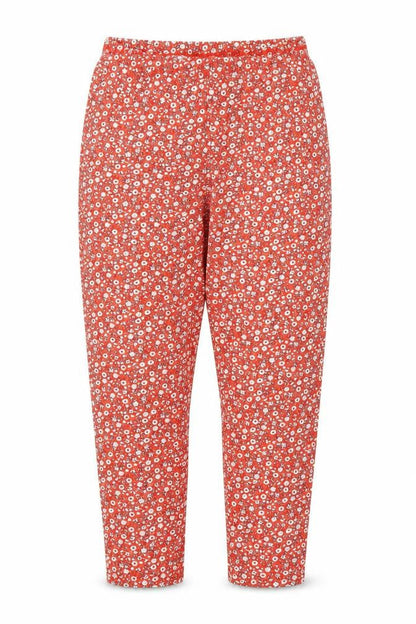 Tu Girls Red Floral  Capri Trousers Size 9 Years