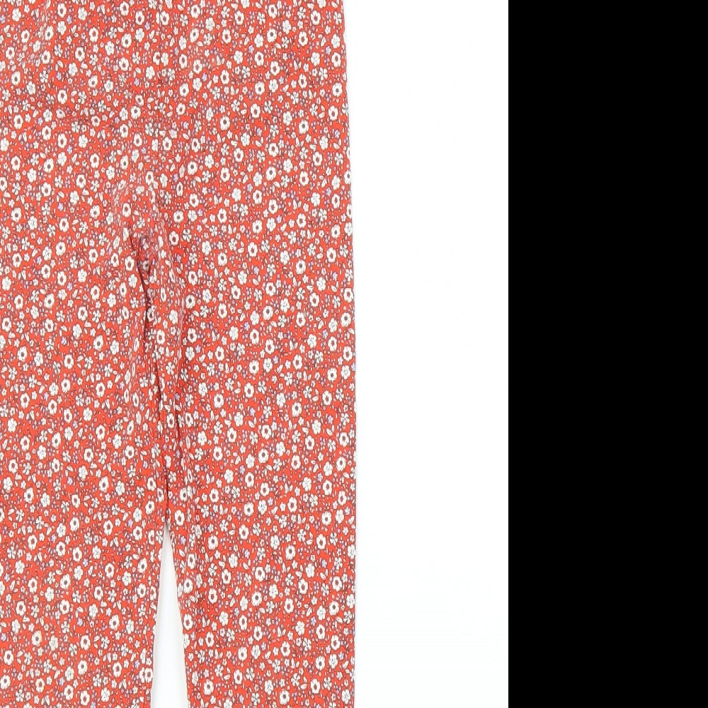 TU Girls Red Floral  Capri Trousers Size 9 Years