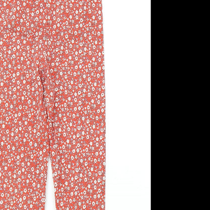 TU Girls Red Floral  Capri Trousers Size 9 Years