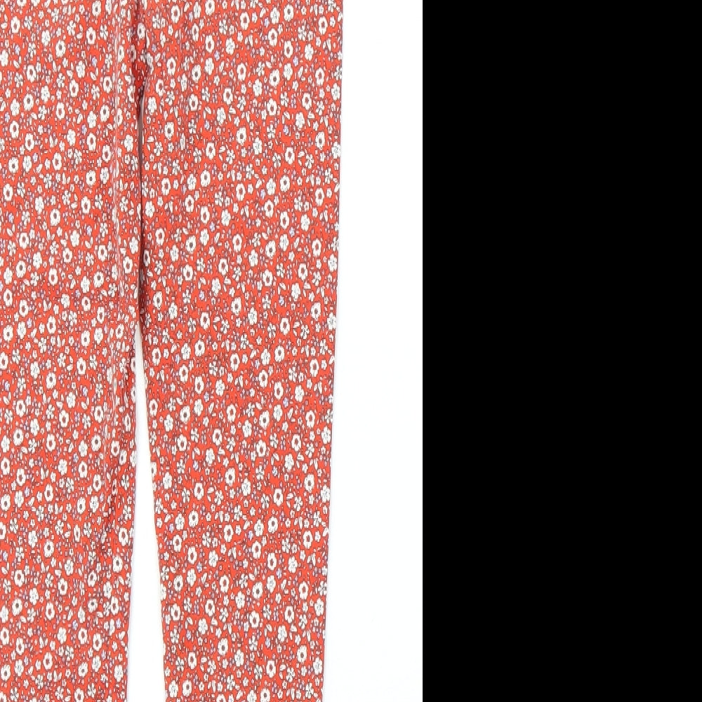 TU Girls Red Floral  Capri Trousers Size 9 Years