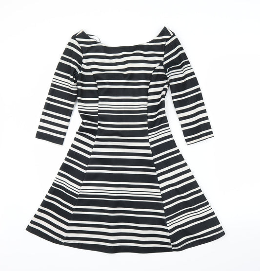 Stradivarius Womens Black Striped  Fit & Flare  Size S