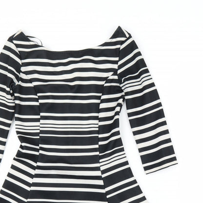 Stradivarius Womens Black Striped  Fit & Flare  Size S